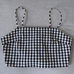 💟$3 Bundle Add On💟 Cotton Candy black/white gingham tie-back crop top